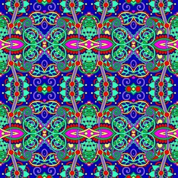 Authentic seamless floral geometric pattern, ethnic ukrainian ca Stock Illustration