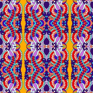 Authentic seamless floral geometric pattern, ethnic ukrainian ca Illustrazione stock