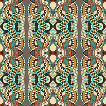 Authentic seamless floral geometric pattern, ethnic ukrainian ca Stock Illustration