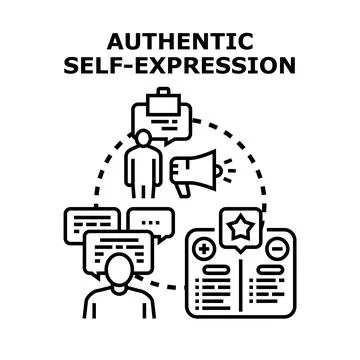 Authentic self expression vector concept illustrating communication Stock Illustration