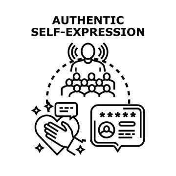 Authentic self expression vector concept illustrating personal communication Stock Illustration