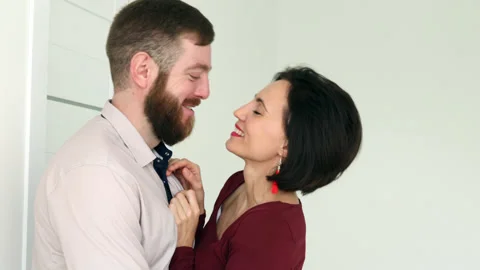 Authentic shot of young happy smiling married couple is enjoying time together Video stock 180408771