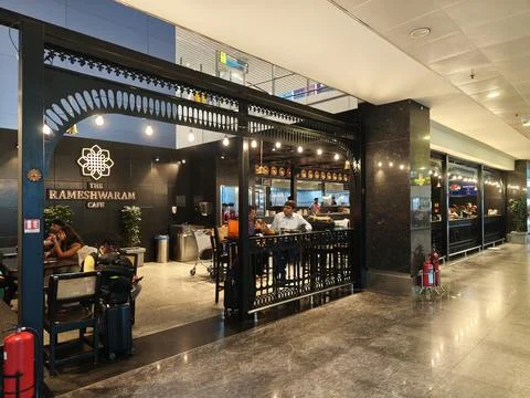 Authentic South Indian dining at The Rameshwaram Cafe outlet inside Termina.. Stock Photos