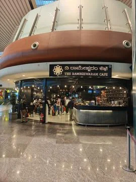 Authentic South Indian dining at The Rameshwaram Cafe outlet inside Termina.. Stock Photos