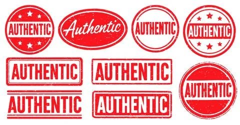 Authentic Stamp vector set. Authentic Rubber Stamp design collection Stock Illustration