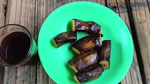 Authentic Steamed Bananas. Stock Footage 321933598