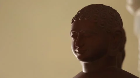 Authentic stone statue of lord Buddha in India Stock Footage 55545826