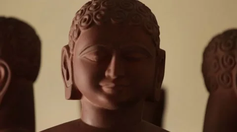 Authentic Stone statue of Lord Buddha in India Stock Footage 55545972