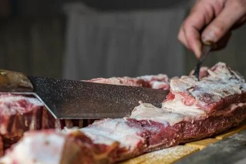 Authentic strip of Argentine barbecue Stock Photos