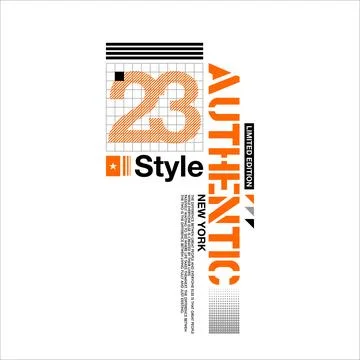 Authentic style 23 simple vintage fashion Stock Illustration