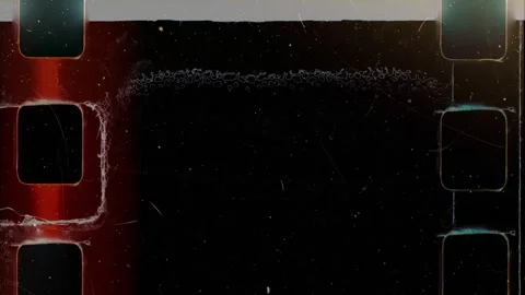 Authentic super 8 film damage and grain moving on black background Stock Footage 314506418