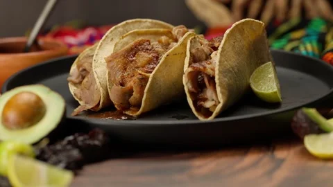 Authentic tacos, meal time in mexico Stock Footage 282631894