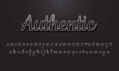 Authentic text, editable text effect Premium Vector Stock Illustration