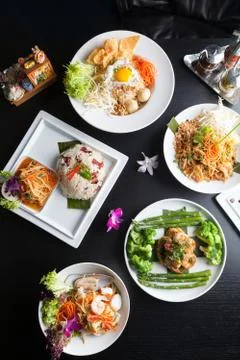 Authentic Thai Dishes Stock Photos