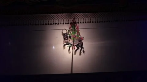 Authentic Thai Shadow Play  Cultural Heritage Performance Stock Footage 331918253