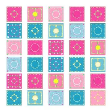 Authentic tiles set Stock Illustration