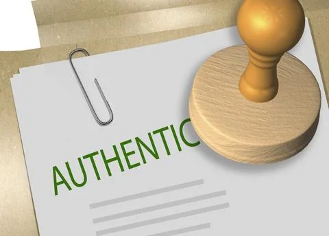 AUTHENTIC - verification concept Stock Illustration