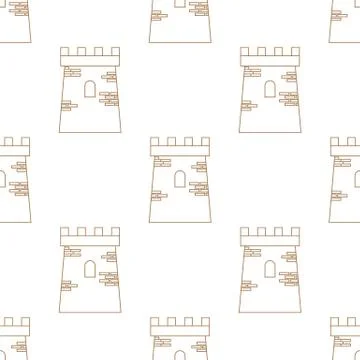 Authentic victorian Castle tower symbol in seamless repeat for any use. Vector 스톡 일러스트