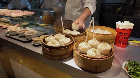 Authentic Xiao Long Bao Serving Scene Stock Footage 259257718