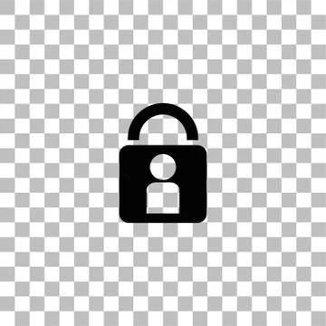 Authenticate icon flat Stock Illustration