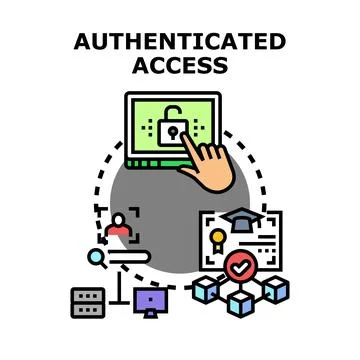Authenticated access to digital data and online services Stock Illustration