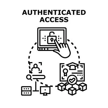 Authenticated access to digital data and online services Stock Illustration