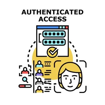 Authenticated access process using secure digital verification Stock Illustration
