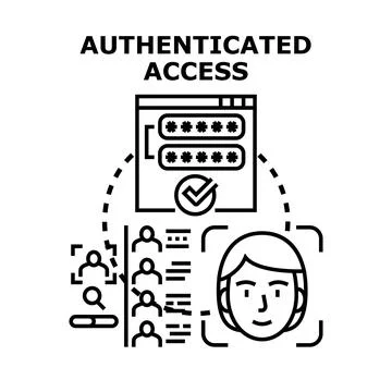 Authenticated access process using secure digital verification Stock Illustration