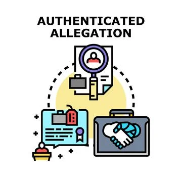 Authenticated allegation process leading to investigation and settlement 스톡 일러스트