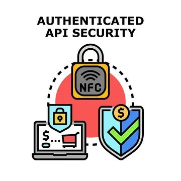 Authenticated api security for secure online transactions Stock Illustration