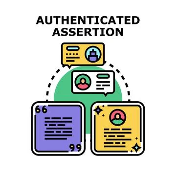 Authenticated assertion concept showing secure identity validation Stock Illustration