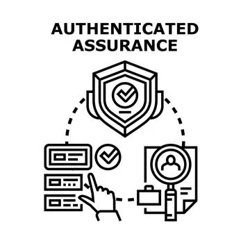 Authenticated assurance system ensuring digital security access 스톡 일러스트