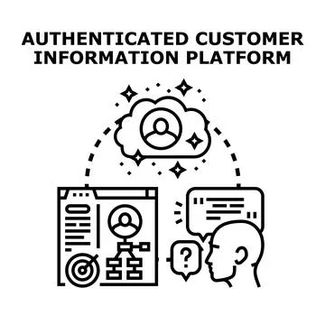 Authenticated customer information platform technology concept Stock Illustration