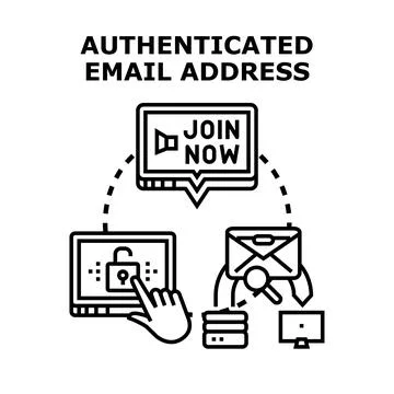 Authenticated email address security vector concept イラスト素材