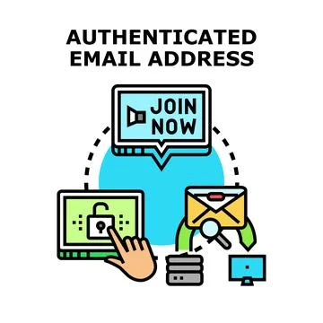 Authenticated email address security vector concept Stock Illustration