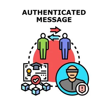 Authenticated message concept for secure data transfer Stock Illustration