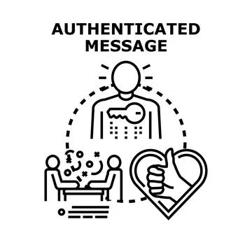 Authenticated message concept for secure sharing data Stock Illustration