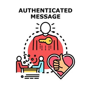 Authenticated message concept for secure sharing data Stock Illustration