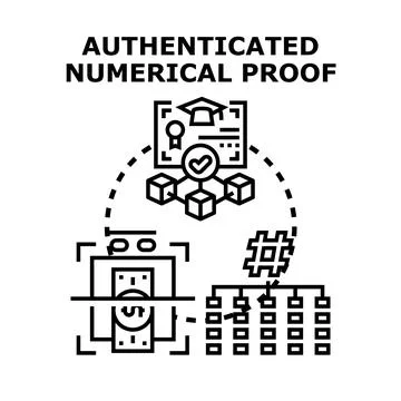 Authenticated numerical proof verifying data security concepts Stock Illustration