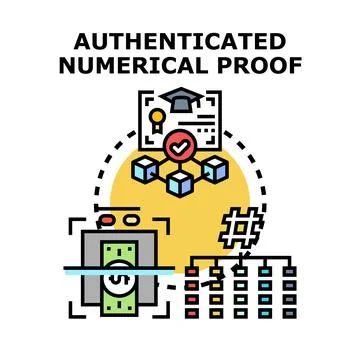 Authenticated numerical proof verifying data security concepts Stock Illustration