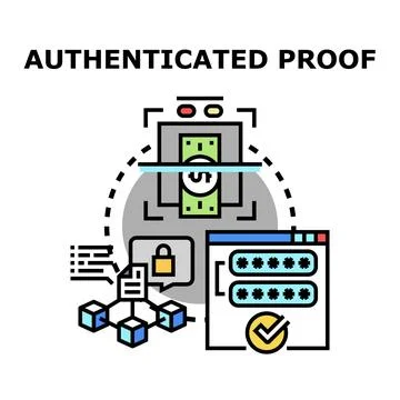 Authenticated proof verifying payment and secure access Stock Illustration
