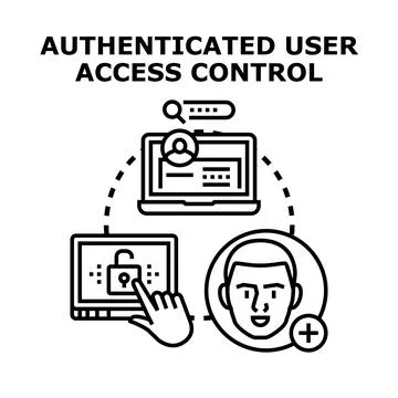 Authenticated user access control security concept Stock Illustration