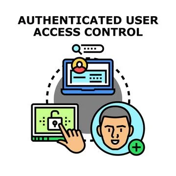 Authenticated user access control security concept Stock Illustration