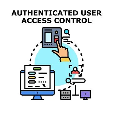 Authenticated user access control system concept Stock Illustration
