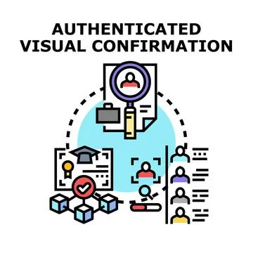 Authenticated visual confirmation process for identity validation Stock Illustration