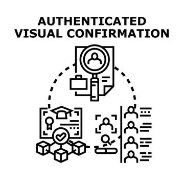 Authenticated visual confirmation process for identity validation Stock Illustration