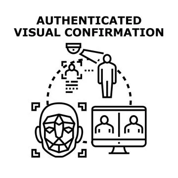 Authenticated visual confirmation process using biometric recognition Stock Illustration