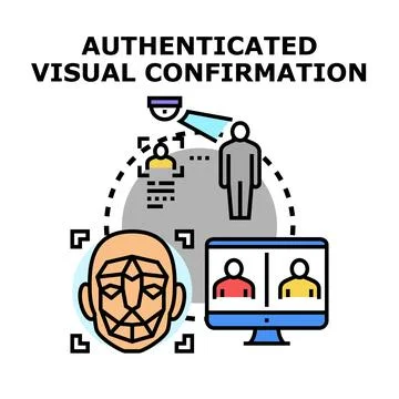 Authenticated visual confirmation process using biometric recognition Stock Illustration
