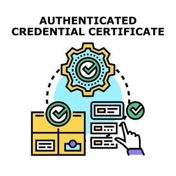 Authenticating credentials for certificate validation process Stockillustratie