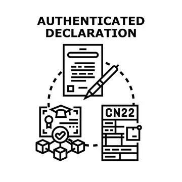 Authenticating declaration document process confirming information イラスト素材